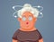 Nauseated Middle Age Woman Vector Illustration