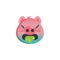 Nauseous piggy face emoticon flat icon