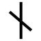 Nauthis rune Neidis need night not symbol icon black color vector illustration flat style image
