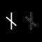 Nauthis rune Neidis need night not symbol icon set white color illustration flat style simple image