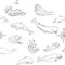 Nautica seamless pattern with sea animals and waves