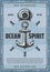 Nautical anchor and retro aqualung vector poster