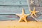 Nautical background with starfish