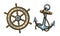 Nautical concept. Set of objects vector illustration