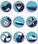 Nautical elements II icons in knotted circle