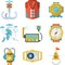 Nautical flat color design icons