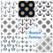 Nautical heraldic navy seamless patterns set