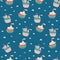 Nautical Kids Seamless Pattern with Cartoon Marine Ships. Vector Illustration. Cute Sea Background for Kids Fabric, Textile,