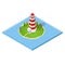 Nautical Lighthouse Isometric View. Vector