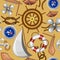 Nautical Marine and Navy Objects Vector Seamless Pattern Textile Design