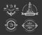 Nautical or marine symbols isolated chalk sketch icons