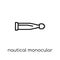 Nautical Monocular icon. Trendy modern flat linear vector Nautical Monocular icon on white background from thin line Nautical col