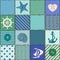 Nautical patchwork seamless pattern