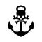 Nautical pirates anchor, isolated icon. Ship anchor, vintage black. Vector illustration for marine and heraldry design. EPS 10