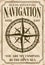 Nautical poster in vintage style with compass