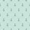 Nautical rope and small anchors seamless fishnet pattern