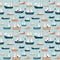 Nautical Sailboats and Ocean Elements Pattern