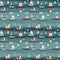 Nautical Sailboats and Ocean Elements Pattern