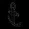 Nautical sea anchor for vessel ship. Wireframe low poly mesh