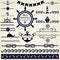 Nautical and sea design elements. Vector set.