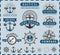 Nautical, Seafaring and Marine insignia logotype vintage