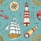 Nautical seamless pattern