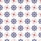 Nautical seamless pattern with anchor and porthole.