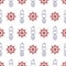 Nautical seamless pattern with anchor and porthole.