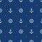 Nautical seamless pattern background with anchors, wheels and hearts