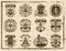 Nautical set of vector vintage grunge emblems