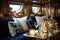 nautical themed decor on a luxurious yacht