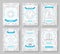 Nautical thin line brochure cards set. Sea template of flyear, magazines, posters, book cover, banners. Travel outline