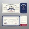 Nautical ticket wedding invitation and RSVP card with anchor rope design