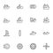 Nautical transport line icons set