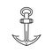 Nautical travel vessel anchor thin line icon