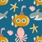 Nautical Underwater Kids Seamless Pattern