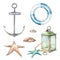 Nautical watercolor decor