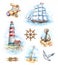 Nautical watercolor illustrations