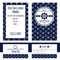 Nautical wedding invitation and RSVP card template