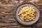 Nautically pasta on the wooden background