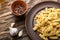 Nautically pasta on the wooden background