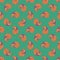 Nautilus colorful ocean animals seamless pattern, isolated turquoise background