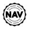 NAV Net Asset Value - company\\\'s total assets minus its total liabilities, acronym text stamp