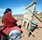 Navajo Indian Woman Weaving Rug