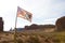 Navajo Nation Flag with Rock Mesas