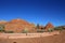 Navajo Native American people Village with wooden and clay huts