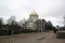 Naval Cathedral in Kronstadt, Russia in winter cloudy day