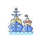 Naval fleet RGB color icon