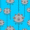 Naval mine pattern seamless. Underwater bomb background. vector texture
