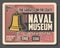 Naval museum vector poster, deck bell